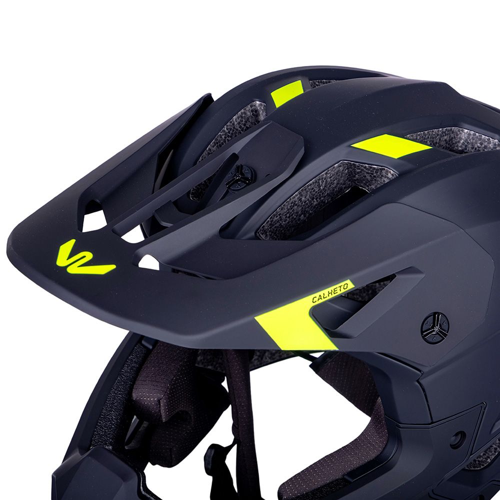 Downhillhjelm W-TEC Calheto Sort Neon | Lett Fullface Hjelm