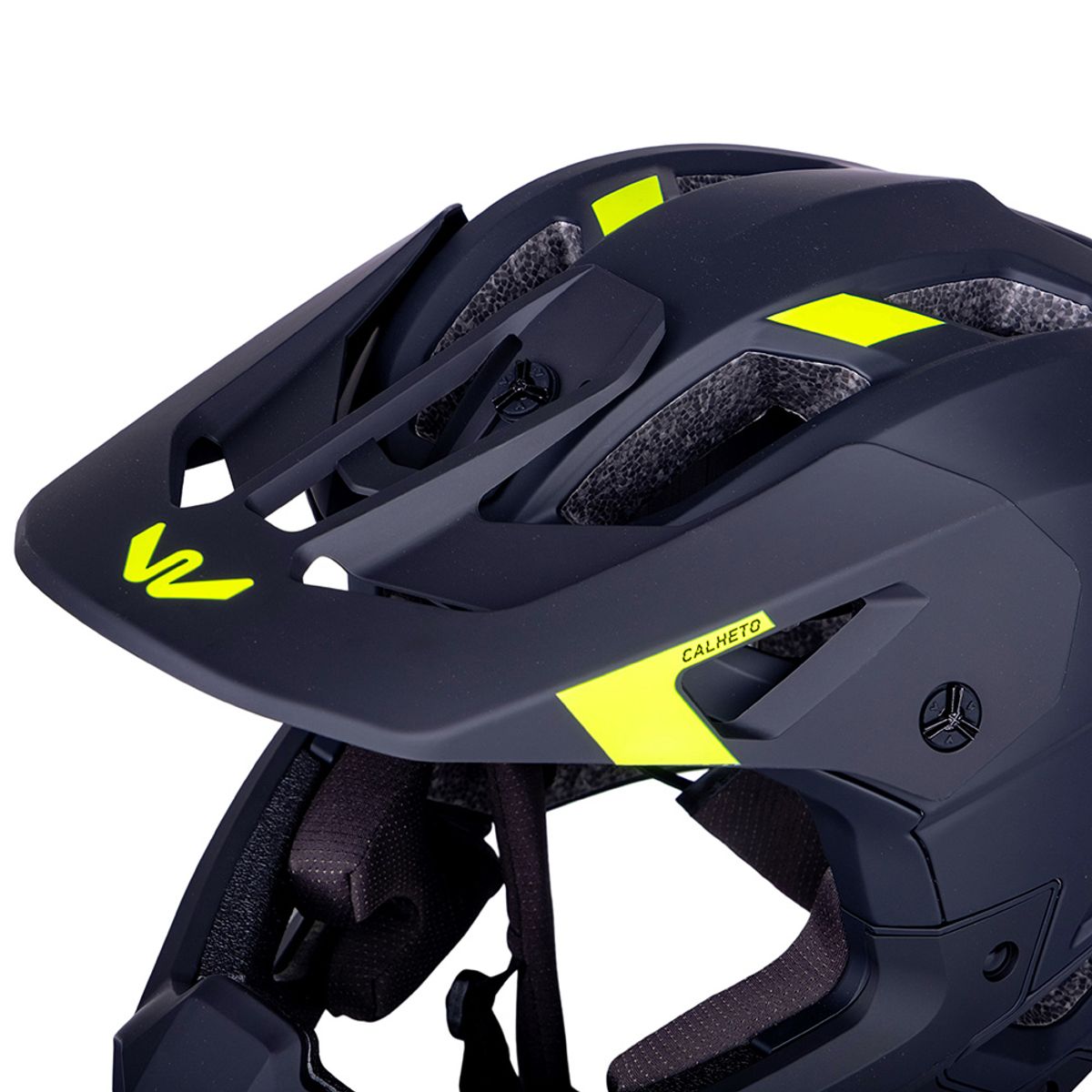 Downhillhjelm W-TEC Calheto Sort Neon | Lett Fullface Hjelm