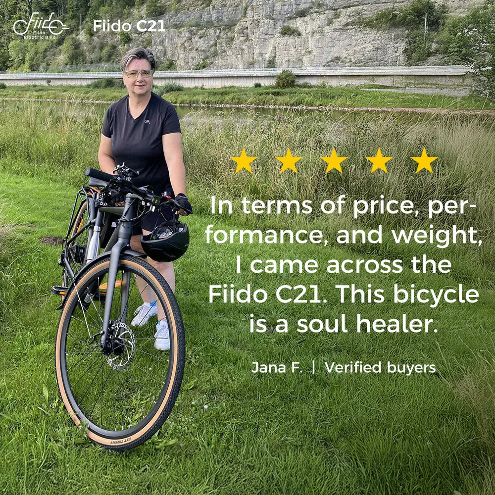Fiido C21 Elektrisk Gravel & bysykkel - 17,5 kg - 160-205 høyde