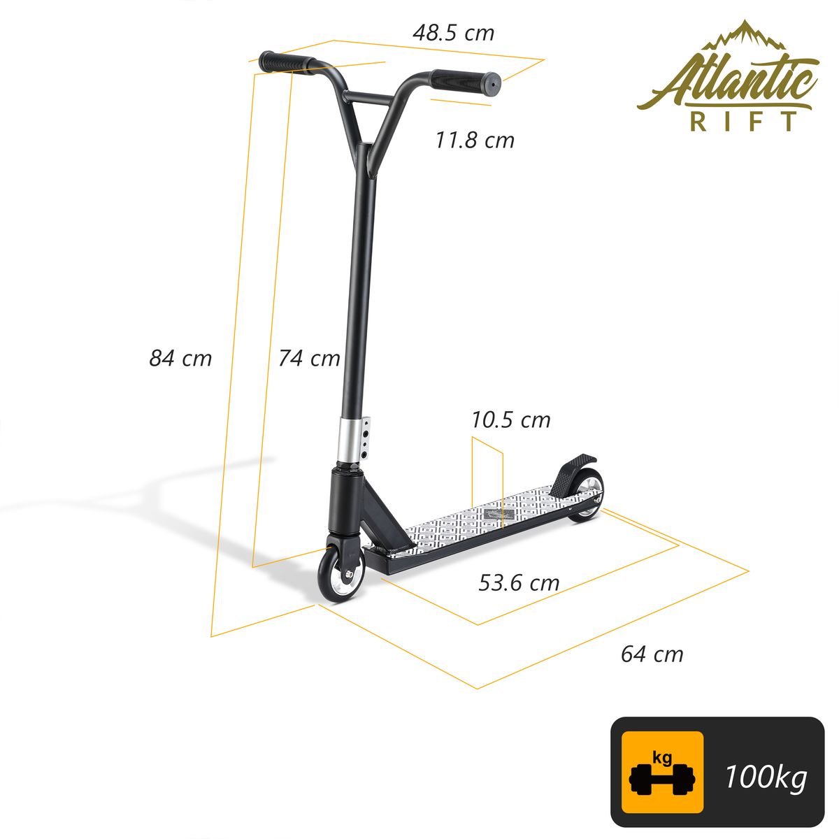 Stuntscooter Tundra Premium sparkesykkel svart/hvit